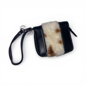 NEW Faux Fur Wallet Wristlet Black